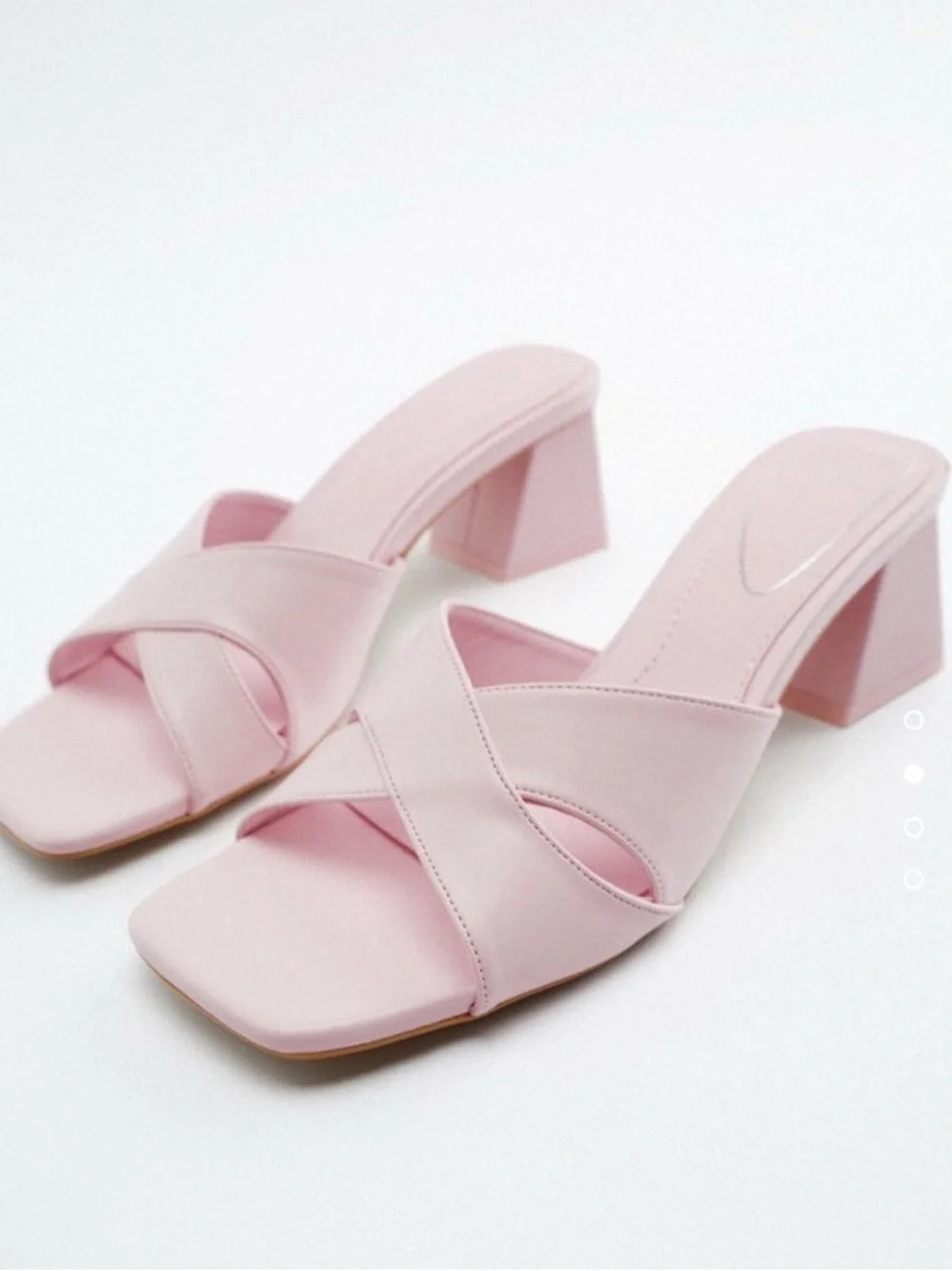 Zara MID HEIGHT BLOCK HEEL SANDALS. Pink. Size 6.5. New with Tags. - Picture 1 of 4